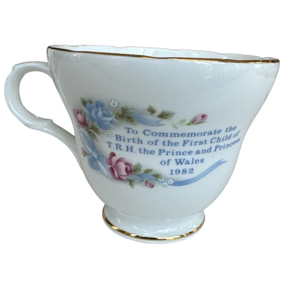 Vintage 1982 Birth Prince William Crown Trent Cup Prince Princess Wales